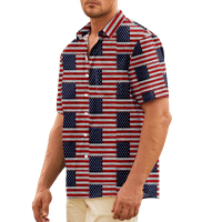 4. jula muška havajska majica USA Nacionalna zastava Grafički 3D košulja 3D print casual svakodnevno