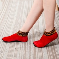 Farfi dvostruki sloj žene plišane obloge guste papuče Leopard patchwork kat čarape