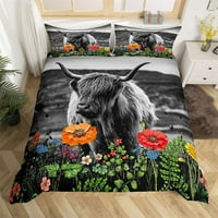 Highland krav Duvet Cover Western Sellhouse Natični posteljina za posteljinu od mikrofibrana za poljoprivredu