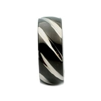 Metali Nakit Titanium Unise Titanium Vjenčani prsten Udobnost Fit crni s dijagonalnim žljebovima veličine