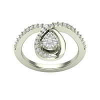 Araiya Sterling Silver Diamond Prsten za prsten oblika kruška, veličina 8.5