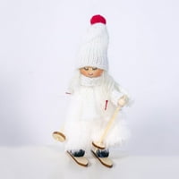 Božićni privjesci vuna plišana skijaška lutka Božićni ukras viseći božićne drvve Privjesak za vrata