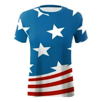 Luiyenes četvrti jul Outfit Žene SAD Star Stripes Kratki rukav Ležerni grafički majica