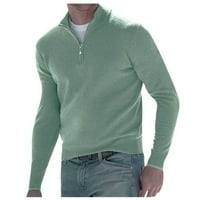 Fragarn Muški povremeni klasični patentni zatvarač s visokim vratom Čvrsta boja tanak višebojni pulover
