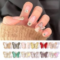 3D čavnjak za nokte 3D nokte Rhinestones Diamonds Staklo AB Art Metal Gems Glitter Decor Nail Charms