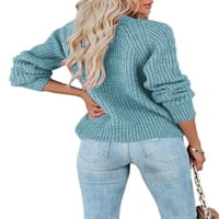 LUMENTO WOOPEWERWEAN Duge s dugim rukavima Dugme za džemper džemper džemper Coats Cosywebren Warm Open Front Light Blue XL
