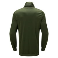 DMQupv lagane dukseve za muškarce Muške Slim Fit Basic Pulover Dukseri Duks lagani dugi rukav sa džepom Army Green M