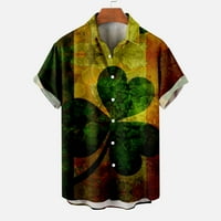 Muški dan Saint Patrickovska majica Casual Chort rukav grafički gumb niz Novelty majice