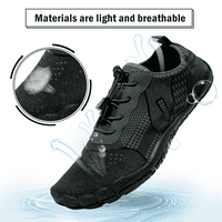 Muške vodene cipele Brze suhe bosonožne vodene čarape za cipele na plaži široke cipele za nožne prste za sportski sportovi za ronjenje, tamno siva veličina 8.5