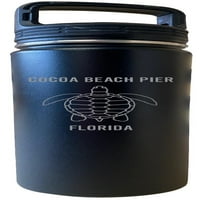 Kakao plaži Pier Florida Suvenir oz Gravirana crna izolirana dvostruko zidni boca od nehrđajućeg čelika