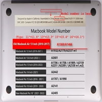 Kaishek zaštitna futrola Kompatibilna sa starom verzijom MacBook Air S + crni poklopac tastature Model A1369 A1466, bez USB-C slikanja 98
