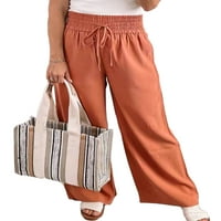 Avamo ženske hlače Čvrsto kolor Palazzo pant široki noga loungewear dame labavi fit dno na plaži hlače