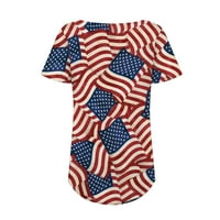 4. jula Grafička patriotska majica 4. jula Majice za majice žene, žene američke zastave Star Striped