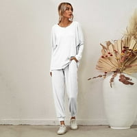 Ženske hlače Prodaja Ženske zimske trendove Jednobojno Countly rukave Ležerno odijelo Bijelo L P8716