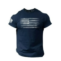Tking modne majice majice majice za muškarce, muške američke zastave majica Patriotski tee kratki rukav,