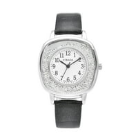 Trgovina LC Strada Japanski pokret Bijeli kristalni sat sa crnim FAU kožnim remenjom veličine 7,25-8,75