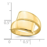 Čvrsti 14K žuti zlatni dame prelaze preko prstena veličine 5