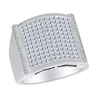 2. Carat Princess & Okrugli bijeli prirodni dijamantni zaručnički vjenčani prsten za muškarce 10k čvrsto