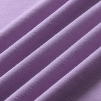 Bazyrey ženske vrhove ženskih ženskih dame frill ruffle kratki rukav modni ljetni kratak majica Lood Top Purple XL