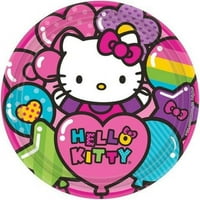 Amscan Rainbow Hello Kitty ploče za ručak od 48