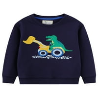 Glookwis dečko dinosaur tiskani duks sa labavim dukserom Ležerne prilike slatki pulover Cartoon Crew