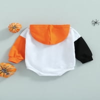 Dojenčad za bebe uništene halloween ROMper, kolor-kontrastni strelični sloj duh tiskani dugih rukava