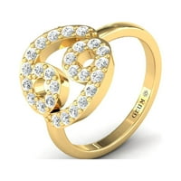 Elegantni dizajn zodijački prsten, jedinstveni zodijački znak, personalizirani dijamantski zlatni prsten, dizajnerski poklon za nju