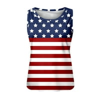 Ženski tenkovi Komforna američka zastava bez rukava bez rukava bez rukava Osnovna vrhova plaže za žene