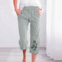 Utoimkio Plus Veličina Capri gamaše za žene Čišćenje moda Žene Ležerne prilike ispisa elastične hlače