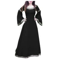 Haljine žene Medie haljina Renaiss Fit nepravilni dugi rukav crni 5xl