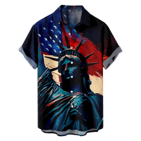 Američka zastava tiskana majica dolje za muškarce i žene 4. srpnja Kardiganske majice SAD Patriotske