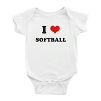Softball Heart Softball Love Sports Fanovi Funny Baby Rompers Bodysuit