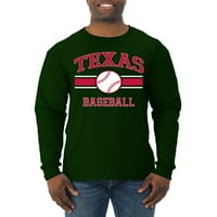 Divlji Bobby Grad Texas Baseball Fantasy Fan Sports Muška majica s dugim rukavima, Šumska zelena, XX-Large