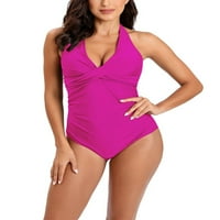 Voguele Women kupaći kostimi Halter vrat Jedan kupaći kostim Leopard Print Push up kupaći odijelo bez