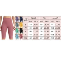Visoke tamke za žene za žene uska elastična čvrsta boja fitness dužina koljena vježba sportske tajice