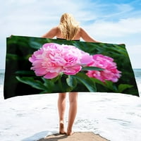 Ružičasta ružičasta ručnika za plažu uz plažu, prekrivači pesak otporan na brzo-suho plivanje cvjetno