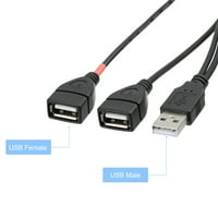 Uxcell 0. Mjerač USB muško za dvostruko ženski USB produžni kabel sa prekidačem na isključenju