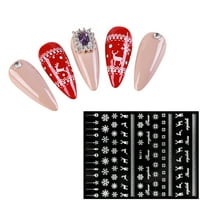 Žene 3D naljepnice za nokte ELK Santa naljeplji naljepnice Samoljepljive noktiju Božićne umjetničke naljepnice ukrasi