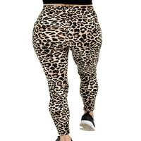 Voguele žene joga hlače visoke strukske tajice elastične pantalone sa strukom Biciklistička dna rastezanje leoparda s