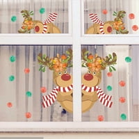 Crtani božićni vilirani stakleni prozorski prozorski ormar za zid naljepnica Xmas Decor Decor