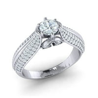 Originalni 1.2ctw okrugli rez dijamantski naglasni naglasak zaručni prsten za angažman mladenka svadbena