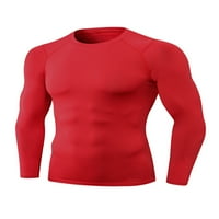 Muška majica Majica sa punim bojama Kombinacije dugih rukava Soft Tops Fitness Basic Tee Red S