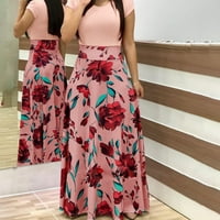 Cvjetni tisak Boja podudarna haljina Slimfit udoban za nošenje za žene casual svakodnevno trošenje XL