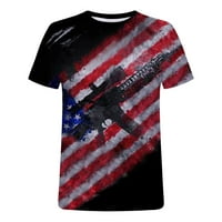 Muška povremena USA zastava zastava tiskane posade izrez za izrez Fitness Sportska majica