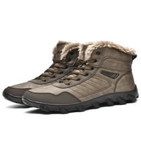 Zodanni muškarci Udobne planinarske cipele na otvorenom Zima toplo okrugla nožni prsteni klizni plišani oblozi snježne čizme smeđe 10.5