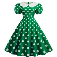 ManXivoo ljetna haljina Ženska zabava Casual Dots Ispis kratkih rukava 1950-ih Domaćica Večernja party maturalne haljine Ženske haljine Ženske haljine zelene boje