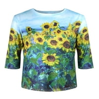 Ženska cvjetna za bluza za bluzu za prsluk majica Ladies Ruyve casual labavi vrhovi Tee