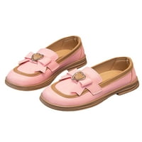 Oucaili Girl Cipele klizne na ležerne cipele za princeze ne-klizne luk stanovi Djevojke ružičasta 2little djeca
