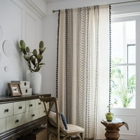 Fringed Bohemian Stil Curtains, tiskane američke zavjese, pamuk i posteljina, moderan i lijep, pogodan za uređenje kuhinja, spavaće sobe, proučajne sobe