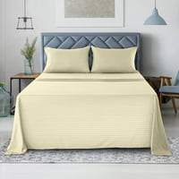 Lu Decor Collection Sheet Set listova - Hotel Luksuzni posteljinski listovi set, duboki džepni krevet, ravni lim i jastučnici - vanilija